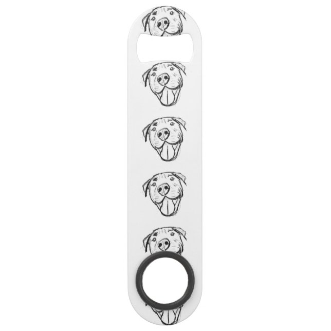 pitbull drawing simple dog lovers black white (Front)