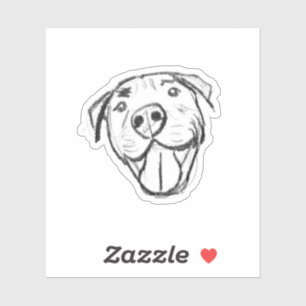pitbull drawing simple dog lovers black white