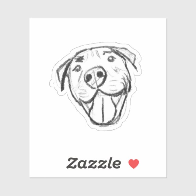 pitbull drawing simple dog lovers black white (Sheet)