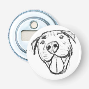 pitbull drawing simple dog lovers black white bottle opener