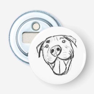 pitbull drawing simple dog lovers black white bottle opener