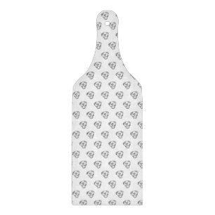 pitbull drawing simple dog lovers black white cutting board