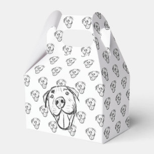 pitbull drawing simple dog lovers black white favour box