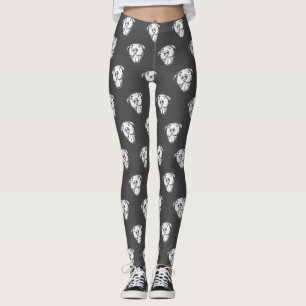pitbull drawing simple dog lovers black white leggings