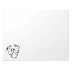 pitbull drawing simple dog lovers black white notepad