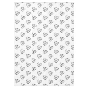 pitbull drawing simple dog lovers black white tablecloth