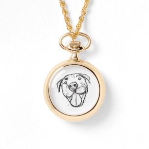 pitbull drawing simple dog lovers black white watch