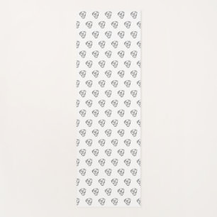pitbull drawing simple dog lovers black white yoga mat