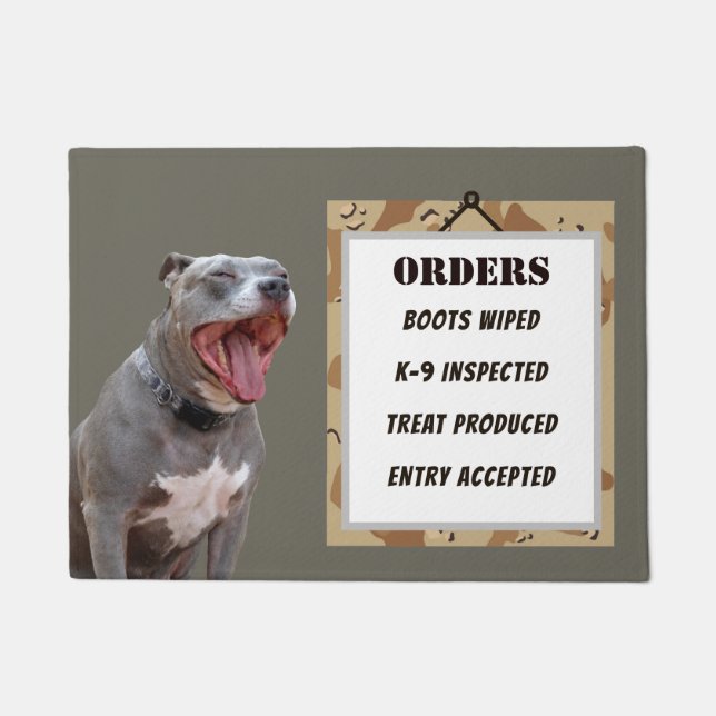 Pitbull Entryway Orders Doormat (Front)