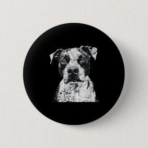 Pitbull Face Cute Dog Lover Men Women Black White  6 Cm Round Badge