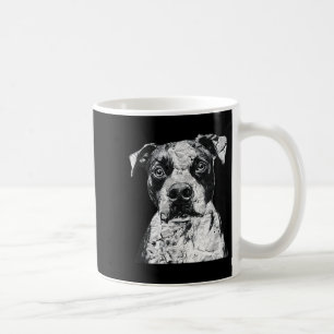 Pitbull Face Cute Dog Lover Men Women Black White Coffee Mug