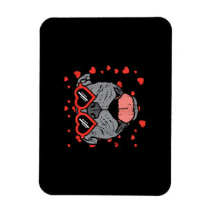 Pitbull Face Heart Glasses Valentines Day Pet Dog Magnet