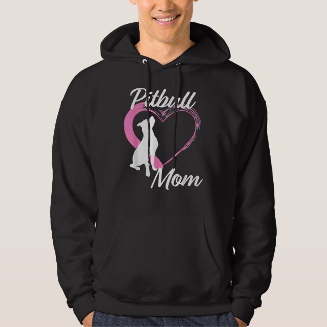 Pitbull For Pitbull Lovers Cute Pitbull Mum Pink H Hoodie (Front)