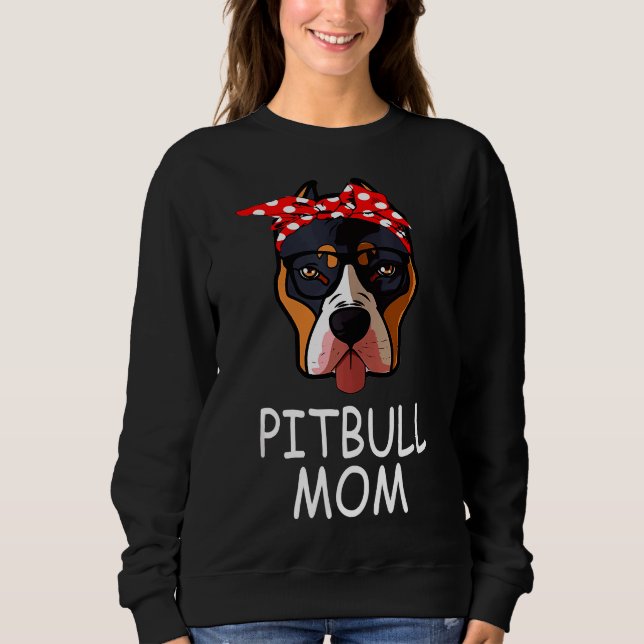 Pitbull Funny Dog Mum Sunglasses Bandanna Sweatshirt (Front)