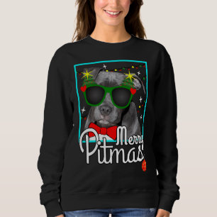 Pitbull Funny Pit Bull Dog Christmas Merry Pitmas Sweatshirt