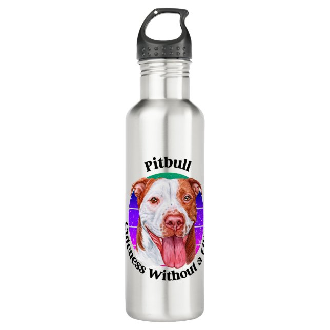 Pitbull funny quote 710 ml water bottle (Front)