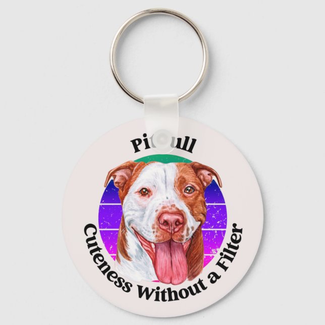 Pitbull funny quote keychain (Front)