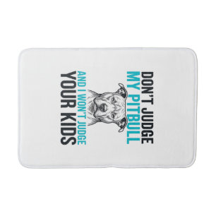 Pitbull Funny Quote Vintage Engraving Dog Design_1 Bath Mat