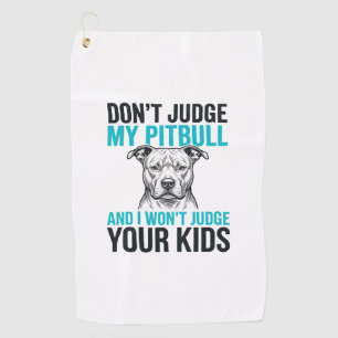 Pitbull Funny Quote Vintage Engraving Dog Design_1 Golf Towel