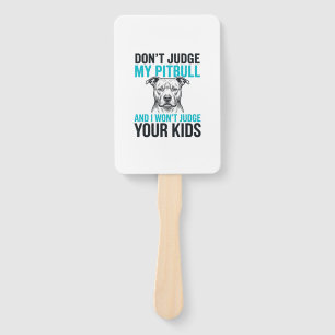 Pitbull Funny Quote Vintage Engraving Dog Design_1 Hand Fan