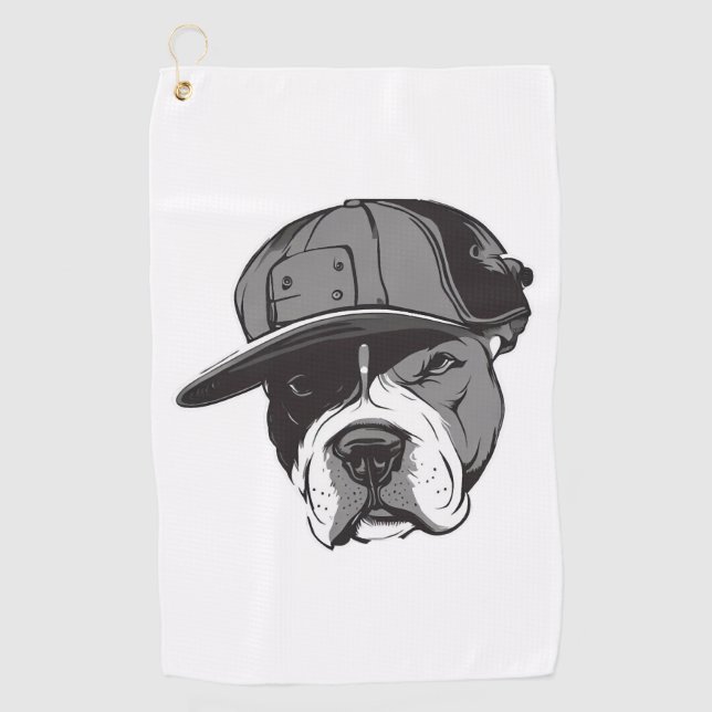 Pitbull Gangster Golf Towel (Front)