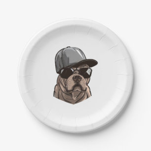 Pitbull Gangster Paper Plate