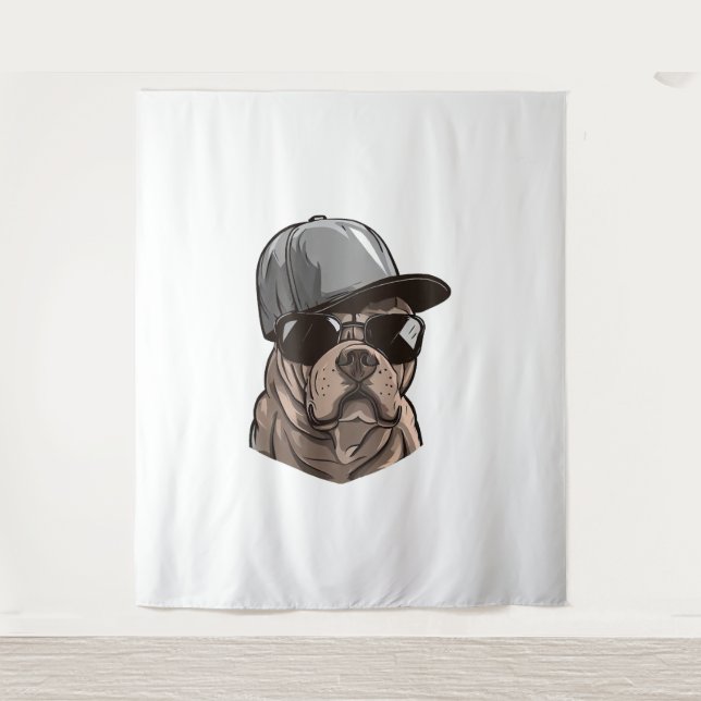 Pitbull Gangster Tapestry (Front)