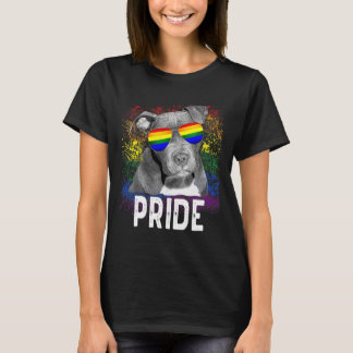 Pitbull Gay Pride Dog Pit Bull LGBT Funny Splatter T-Shirt