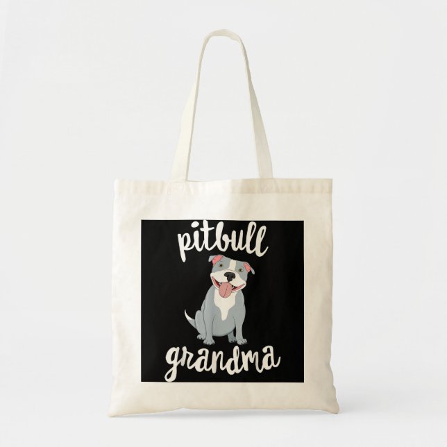 Pitbull Grandma Pawma Dog Grandparents Grand Maw Tote Bag (Front)