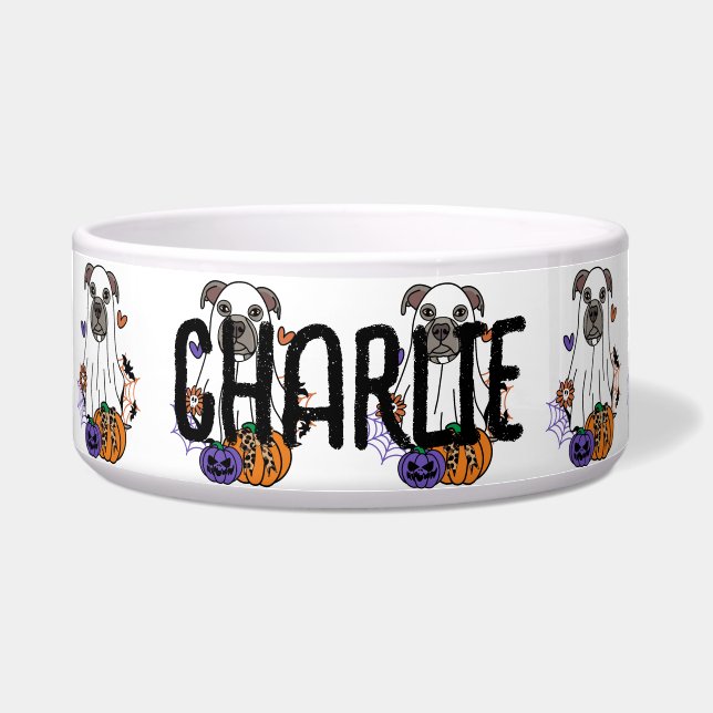 Pitbull Grey Halloween Ghost Dog (Front)