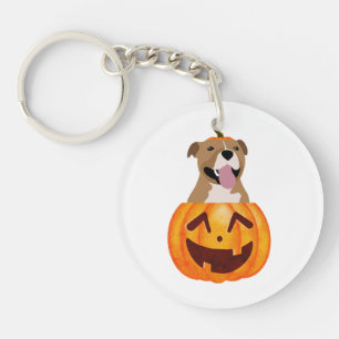 Pitbull Halloween Key Ring