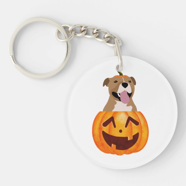 Pitbull Halloween   Key Ring (Front)