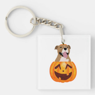 Pitbull Halloween  Key Ring