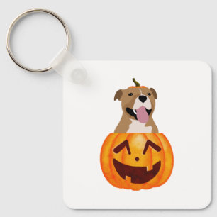 Pitbull Halloween Key Ring
