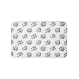 pitbull hand drawn photo dog animal lover bath mat