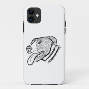 pitbull hand drawn photo dog animal lover iPhone 11 case