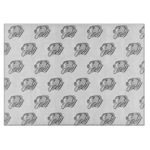 pitbull hand drawn photo dog animal lover cutting board