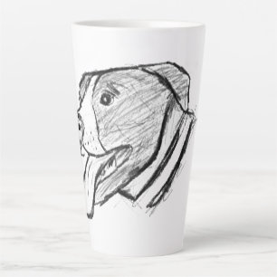 pitbull hand drawn photo dog animal lover latte mug