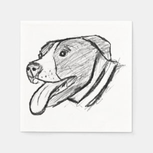 pitbull hand drawn photo dog animal lover napkin