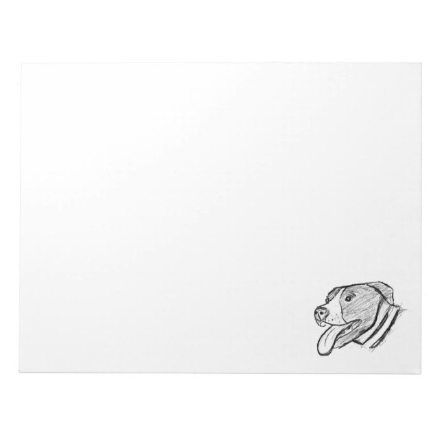 pitbull hand drawn photo dog animal lover notepad (Front)