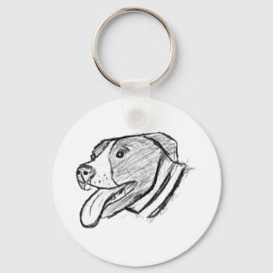 pitbull hand drawn photo dog animal lover poster key ring