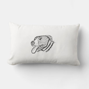 pitbull hand drawn photo dog animal lover poster lumbar cushion