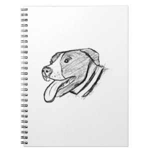pitbull hand drawn photo dog animal lover poster notebook