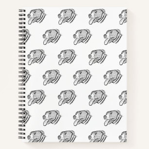 pitbull hand drawn photo dog animal lover poster notebook