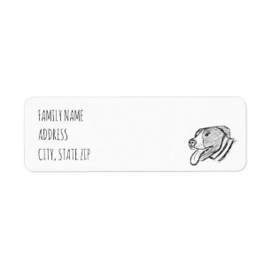pitbull hand drawn photo dog animal lover return address label