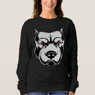 Pitbull Head With Red Eyes Sweatshirt