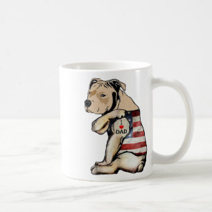 Pitbull I Love Dad Tattoo Fathers Day Coffee Mug