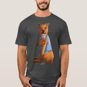 Pitbull I Love Mom Tattoo Dog Funny Mothers Day G T-Shirt