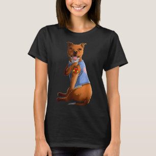 Pitbull I Love Mum Funny Pitbull Tattooed 306 T-Shirt