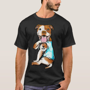 Pitbull I Love Mum Tatto T-Shirt